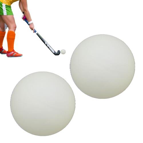 Generisch Pelota de Hockey – 8 x 8 x 5 cm | Bola de Hockey Que en la Oscuridad para Entrenamiento Nocturno, Paquete de 2 Unidades, Color Verde Brillante para Juegos de Scooter de Interior y