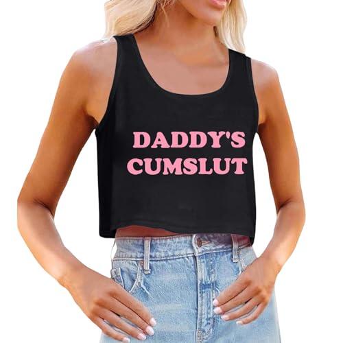 Camiseta Tirantes Mujer Blusa Informal de Verano sin Mangas con Cuello Redondo y Estampado Elegante para Mujer (L)