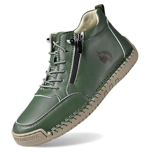 Generisch 2026 Modelos Montela Sneakers Mocasines Casual Mujer con Cremallera Correa al Tobillo, verde, 42 EU Ancho