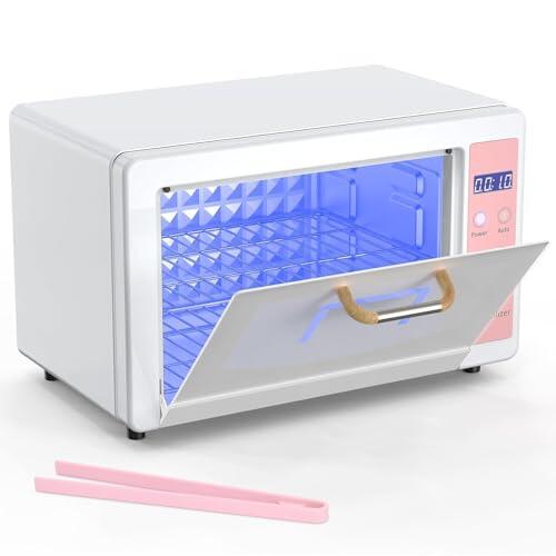 Esterilizador UV de 10 L,Esterilizador Autoclave Eficaz,Esterilizador UV con secado,Aire caliente termostático en,Esterilizador Equipo de uñas para Salones de Manicura Peluquería y Spas (A)