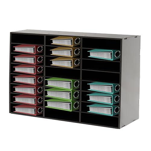 Organizador de oficina con 36 compartimentos, archivador de escritorio, buzón de oficina, para guardar documentos, cuadernos y carpetas (negro)