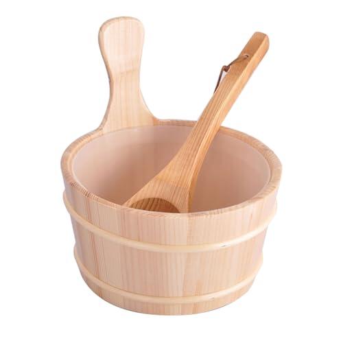 Sauna Bucket y cucharón, kit de cubo de sauna,Set de barril de sauna de madera | 4L Sauna Bucket con suministros para el hogar y suministros para el hogar de cuchara para y spa