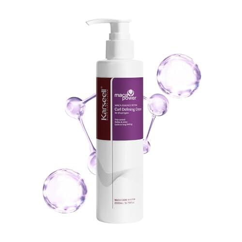 Karseell Crema Definidora de Rizos 200 ml – Crema de Rizos para Cabello Rizado y Ondulado, Hidratante, Anti Encrespamiento y Fijación Flexible