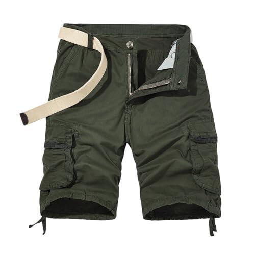 Generisch Pantalones cortos holgados para el tiempo libre, transpirables, para exteriores, pantalones cortos de trabajo, ligeros, deportivos, pantalones cargo vintage, monocolor, pantalones cargo
