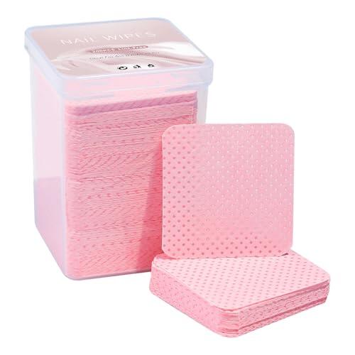 No Lint Nail Wipes - 200 Pcs Remover Pads | Lash Glue Cleaning Wipes | Square Lint Free For Nails And Extensions, Professional Nail Salon Supplies, Glue Nozzle For Eyelash Tech