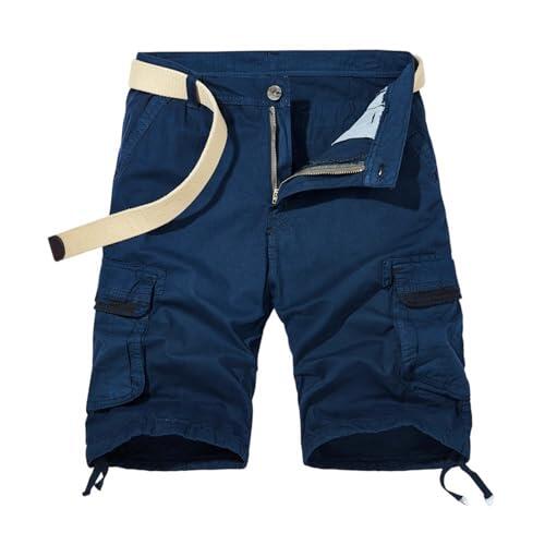 Generisch Pantalones cortos holgados para el tiempo libre, transpirables, para exteriores, pantalones cortos de trabajo, ligeros, deportivos, pantalones cargo vintage, monocolor, pantalones cargo