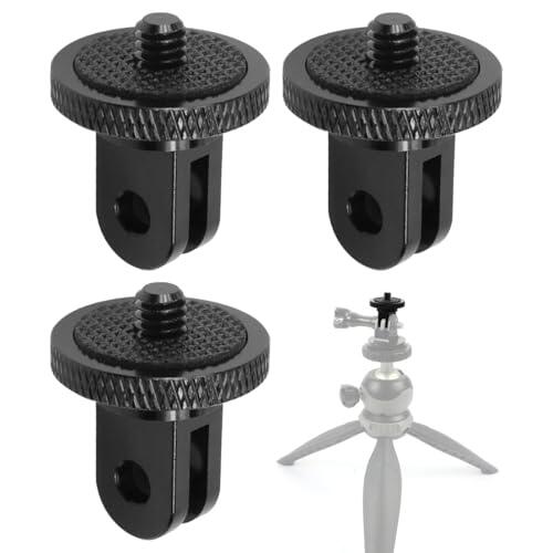HYFZOD 3 Piezas 1/4 Aluminio Adaptador de Trípode de Cámara, accesorios inst 360 x5, 1/4 Adaptador Giratorio de Rosca, para Trípode de Aluminio de 360°, Compatible con GoPr Sjca y Otras Cámaras de