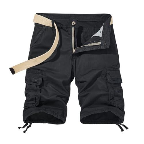 Generisch Pantalones cortos holgados para el tiempo libre, transpirables, para exteriores, pantalones cortos de trabajo, ligeros, deportivos, pantalones cargo vintage, monocolor, pantalones cargo