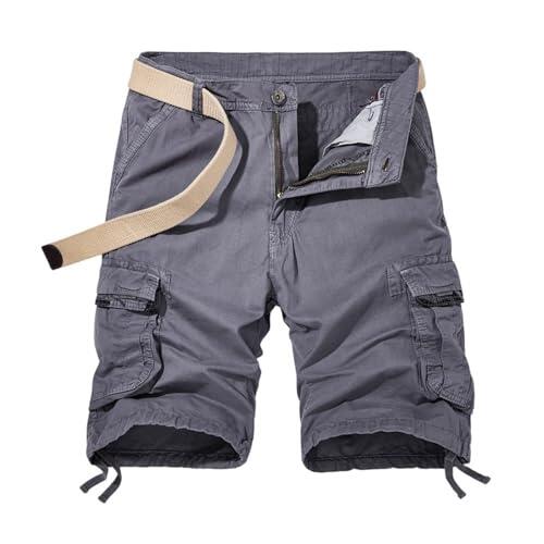 Generisch Pantalones cortos holgados para el tiempo libre, transpirables, para exteriores, pantalones cortos de trabajo, ligeros, deportivos, pantalones cargo vintage, monocolor, pantalones cargo