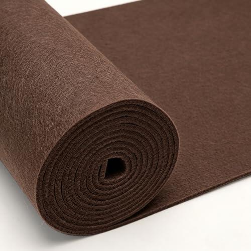 LUPATDY Tela de Fieltro Marrón Café 30cm x 250cm, Rollo de Fieltro para Manualidades, Telas por Metro, 4mm de Grosor, Tela de Fieltró para Patchwork, Costura, Manualidades, Decoración