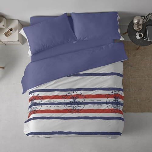 Burrito Blanco | Fundas nórdicas Estampadas | Cama de 105cm. (+Medidas Disponibles) | Diseño 147 | Color Azul Marino (105x190/200cm.)