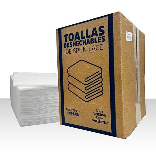 BELLAPRO - Toallas Desechables Spun-Lace 40x80cm - (800 Unidades) - 50% Viscosa 50% Poliéster - Alta Suavidad y Absorción - Ideal para Peluquería, Estética, Clínicas, Gimnasios y Oficinas - Blanco