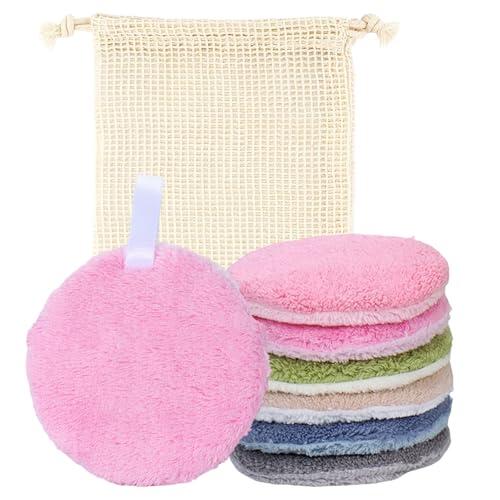 6 Discos Desmaquillantes Reutilizables, Almohadillas Desmaquillantes Lavable, Algodones Desmaquillante Lavables para Limpieza Facial Diaria, Multicolores