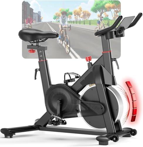 Superun Bicicleta de Interior equipada con APP Exclusiva, 32 Niveles de Resistencia, Bicicleta de Ejercicio, Capacidad Máxima de Carga de 136 kg, uso en Gimnasio en Casa