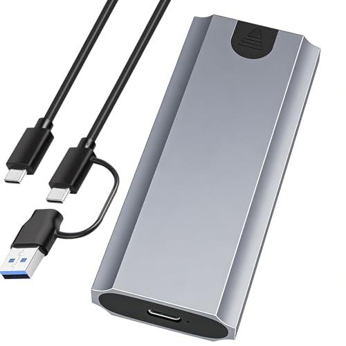 LAIVIYA Carcasa SSD M2 NVME, USB C 3.2 Gen 2, Adaptador USB C a NVME sin Herramientas, Soporte 2230/2242/2260/2280 M.2 NVME/SATA SSD de M-Key O M+B Key con USB C-C Y USB a -C Cables (Not SATA)