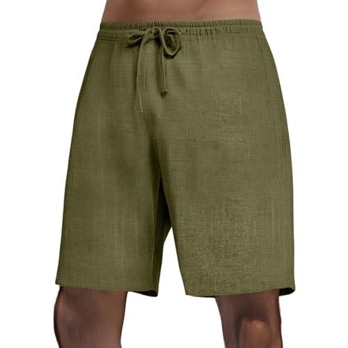 Pantalones cortos de verano para hombre con goma elástica, pantalones cortos de deporte holgados, pantalones cortos de lino sueltos, pantalones cortos de lino, pantalones de ocio, #005, L