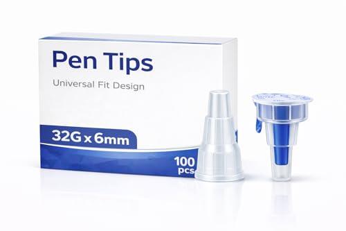 Puntas desechables estériles 32G (0,23 x 6 mm) – 100 unidades, envasadas individualmente, universalmente compatibles, para laboratorio, industria y aplicaciones cosméticas