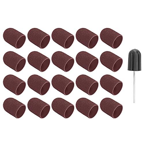 LUCKDANO Cabezal de Lijado de Uñas, Juego de Bandas de Pulido de Papel de Lija Fino de 16x25 Mm para Arte de Uñas, con Alta Resistencia y Fácil de Usar, Adecuado para, Vidrio, (BROWN)