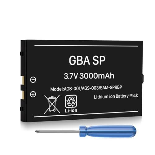 Batería para Gameboy Advance SP(GBA SP), 3000 mAh, batería de repuesto de alta capacidad para Nintendo Gameboy Advance SP AGS-001, AGS-003, AGS-101, SAM-SPRBP Console