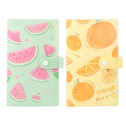 LAKPYN 2 Mini Álbum Fotográfico, 120 Compartmentes para Fotos de 3", Cierre con Presión, Portaarchivos Resistente de PP, Para Recoger Recuerdos y Tarjetas (Amarillo + Verde)