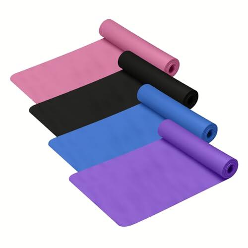 Esterilla de yoga antideslizante de 4 mm de grosor – Esterilla de fitness para yoga, pilates y entrenamiento en casa, monocromática, incluye correa de transporte, ideal para mujeres y hombres