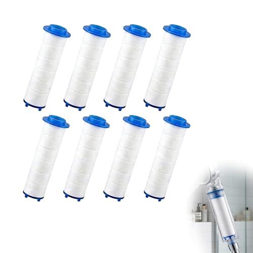 Jetstream 8 filtros de algodón PP para cabezal de ducha, 96 x 24 mm, repuesto para cabezal de ducha, adecuado para la ducha de repuesto con cabezal de ducha de lluvia, filtro de algodón, elimina el
