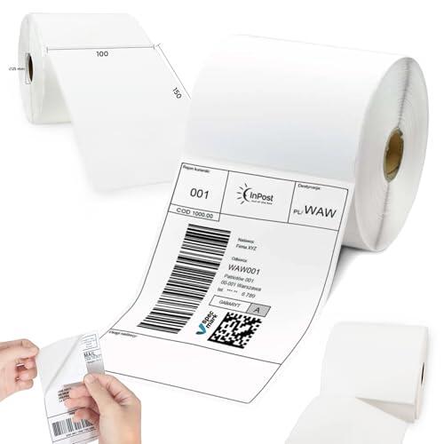 specmark 500 etiquetas térmicas autoadhesivas compatibles con Zebra, Brother TD – 100 x 150 mm – pegatinas para direcciones compatibles con todas las impresoras de etiquetas – papel 65 g/m²