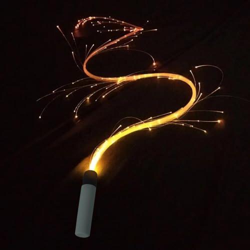 Genérico Látigo de baile con luz LED,Látigo de fibra óptica brillante giratorio con 7 colores - Látigos de fibra óptica Carnival para accesorios de fotografía, látigos reutilizables para Navidad