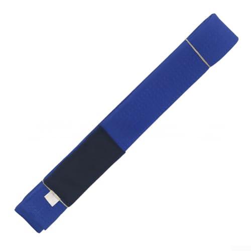 Cinturón brasileño de Jiu Jitsu con construcción de manga para una visibilidad consistente de las rayas durante el movimiento (A 3 azul)