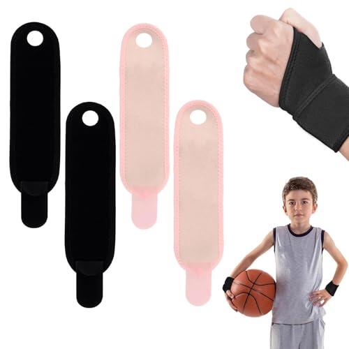 VOOSFSIE 4 pcs Muñequeras Deportivas, Soporte de la Muñeca Transpirable, Muñequera Ajustable para Túnel Carpiano, Muñequera en 3 colores para fitness infantil, deportes y actividades diarias