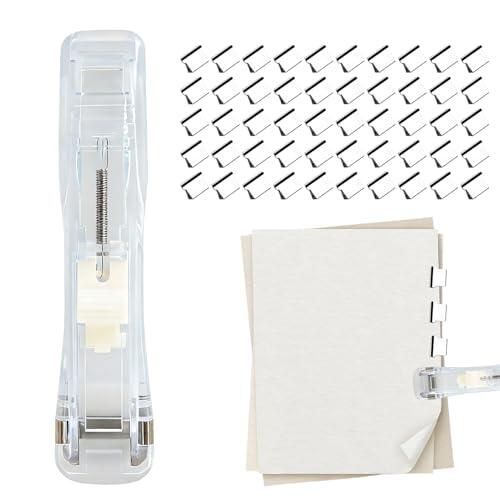 Grapadora compacta, dispensador – Clips de presión para papel de oficina con clip, documentos para casa, escuela, viajes, biblioteca | Multipurpose Outdoor Indoor Utility Sleek