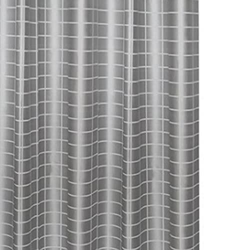 Haofy Cortina de Ducha Impermeable Gris Rejilla PEVA 180x180CM para Baño Juego de Hebilla de Acero Inoxidable para Dormitorio