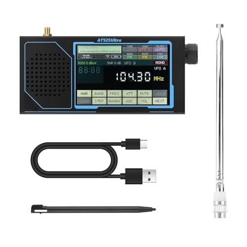 Receptor de onda corta ATS25 Ultra SDR Multibanda Radio con pantalla táctil de 4 pulgadas Receptor Mundial Portátil Compatible con SSB USB LSB CW AM FM