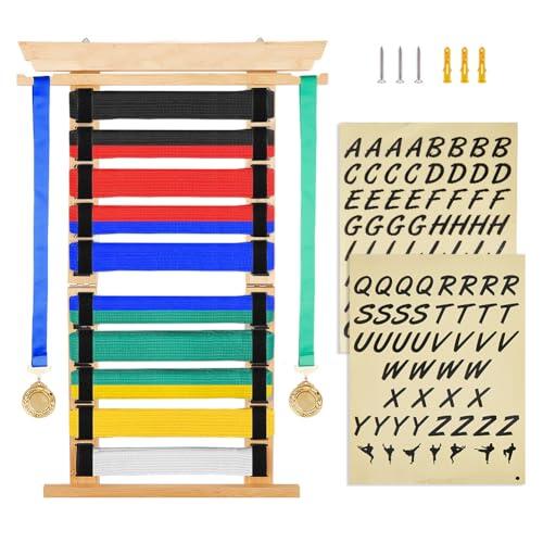 DICOSMETIC 10 cinturones de karate con calcomanías, soporte para cinturón de taekwondo para artes marciales, para estudiantes de taekwondo, karate, jiu jitsu, BJJ