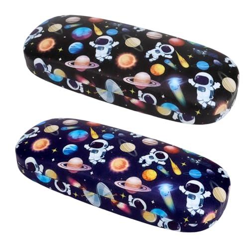 Beipegin 2pcs Astronauta Funda Gafas Rígida Niños, Funda Gafas de Sol con Paño para Gafas