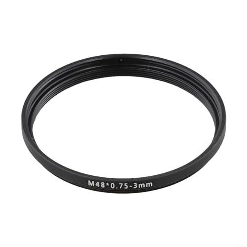 Tubo de extensión de telescopio astronómico rosca M48 x 0.75, extensor de enfoque trasero de astrofotografía de aleación de aluminio para cámara SLR, anillo espaciador T2 negro mate (M48 x 0.75-3 mm)