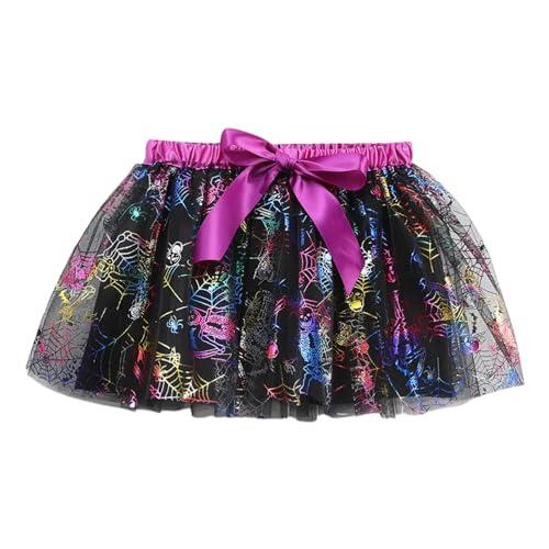 Genérico Faldas Niña 12 Años Faldas de Ballet para Niñas con Estampado de Tul para Disfraz Halloween y Baile (Purple, 9-11 Years)