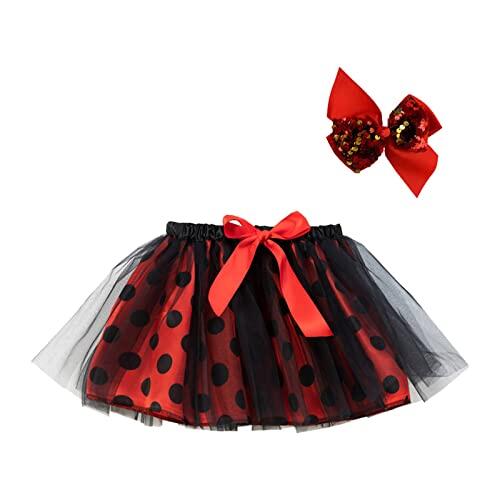 Genérico Falda Negra Niña Faldas de Ballet para Niñas Conjunto de Horquillas Tul Puntillas Colorido Vestuario Danza (Black, 9-11 Years)