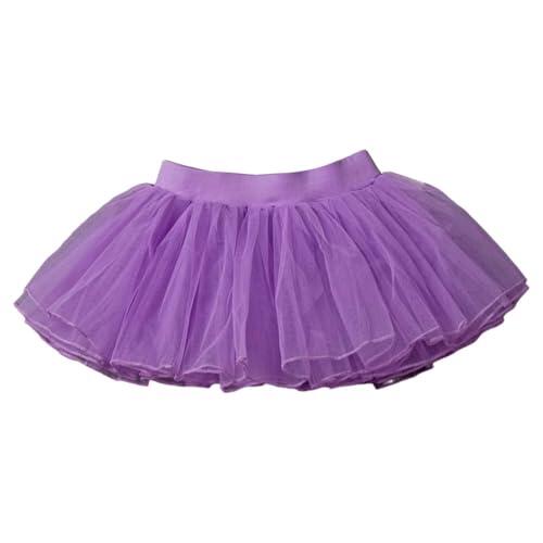 Genérico Tutu Ballet Niña Falda de Ballet para Niñas Tutú en Capas con Cinturilla Elástica para Actuaciones y (Purple, 9-10 Years)