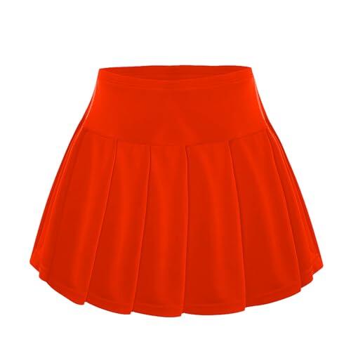 2026 Falda de Verano para Niñas Falda de Tenis Plisada Casual para Niños Falda de Patinete Línea A con Diseño, Cómoda Falda de Juego Escolar y Al Aire Libre Ligera Primavera Verano, rojo, 3-4 años
