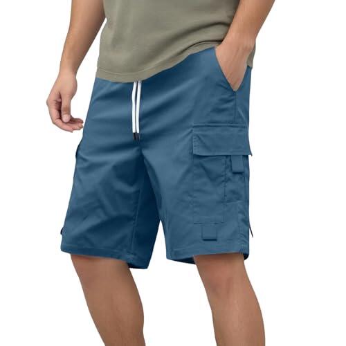 Pantalones cortos cargo para hombre, pantalones cortos de verano, pantalones cargo clásicos, pantalones cargo cortos, pantalones cortos de trabajo, pantalones cortos deportivos con cordón y cintura