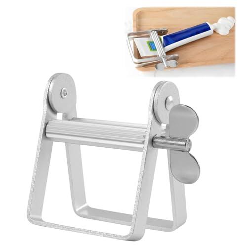 Exprimidor de Tubos Metálico y de Plástico - Apretador Multifuncional para Pasta de Dientes, Pegamento, Pintura y Alimentos - Fabricado en Aleación de Aluminio Robusta - Fácil de Usar y Reutilizable