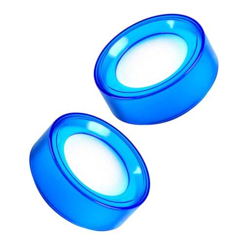 Kichvoe Humidificador de Dedos para Contar Dinero Esponjas Redondas Azules de Plástico y Esponja, Paquete de 2 para Tareas Financieras y Oficinas, Fácil de Limpiar y Mejorar Eficiencia
