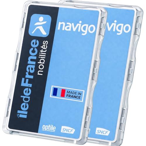 Idea Pro Mobility Carcasa de Protección Semi-Rígida Juego de 2 – Protección Integral 360° – Compatible Navigo, Insignia y Tarjeta Estudiante – Extra-Plano 3mm – Tamaño 85 × 54 – Fabricado en Francia