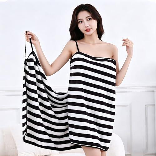 Guozyly Toalla de sauna para mujer, toalla de baño con tirantes, vestido de toalla para mujer, ropa de baño, juego de albornoz, toalla de baño, toalla de baño portátil para ducha, piscina, spa, baño