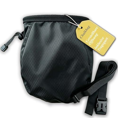Bolsa de tiza, 16,5 x 12,7 x 6,8 cm, cuidadosamente diseñada para entusiastas de la escalada, entusiastas de la escalada (negro)