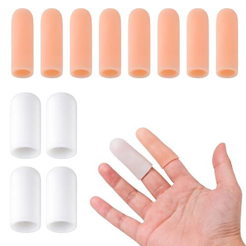 12PCS Dedales de Silicona – Protector Dedos Mano Flexible, Dedal Silicona con Ventilación, Protector de Dedos Gel para Uso Diario, Cocina, Trabajo Manual y Actividades del Hogar