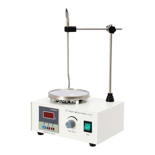 Agitador magnético con indicador de temperatura, con placa calefactora de acero inoxidable 304, capacidad de 2000 ml, 0-2000 rpm, regulación de temperatura 0-99 °C, 250 W, pantalla digital, 23 x 16 x