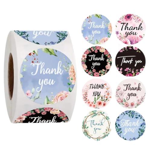 HAGNA 500 Piezas Gracias Pegatina Thank You Stickers, Etiquetas Pegatinas Gracias, Adhesivas Pegatinas Redondas De Agradecimiento, Para Negocio Embalaje Tarjetas Boda Regalo Caseros