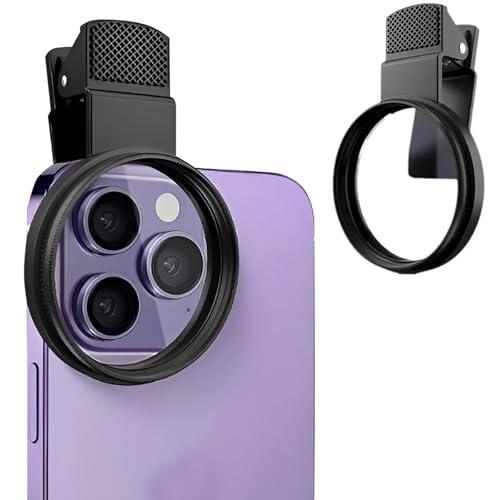 GWEOR Filtro CPL 52mm con Clip para Smartphone, Lente Polarizada Circular Profesional, Elimina Reflejos y Mejora el Contraste, Incluye Bolsa de Terciopelo